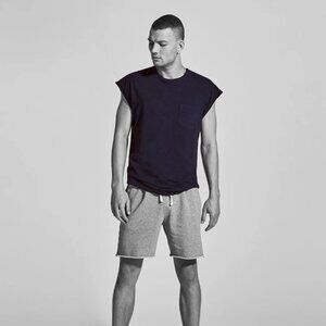 Hiro Clark The Sleeveless Tee Jersey in Navy Men's Size Small